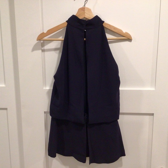 Intermix midnight blue cut out sleeveless top. Size S. - Picture 7 of 9